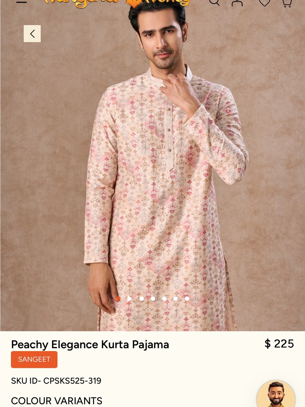 Peachy Printed Kurta Pajama
